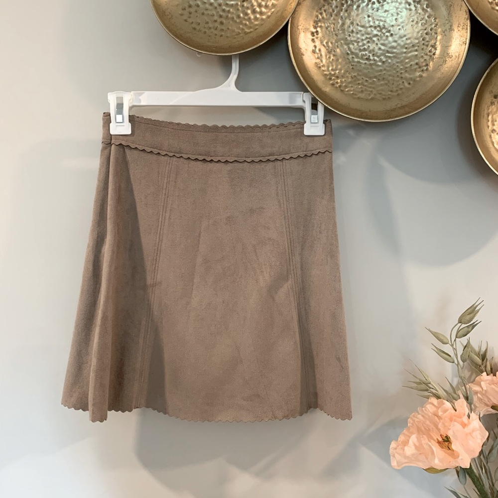 Altard State Khaki Suede Skirt